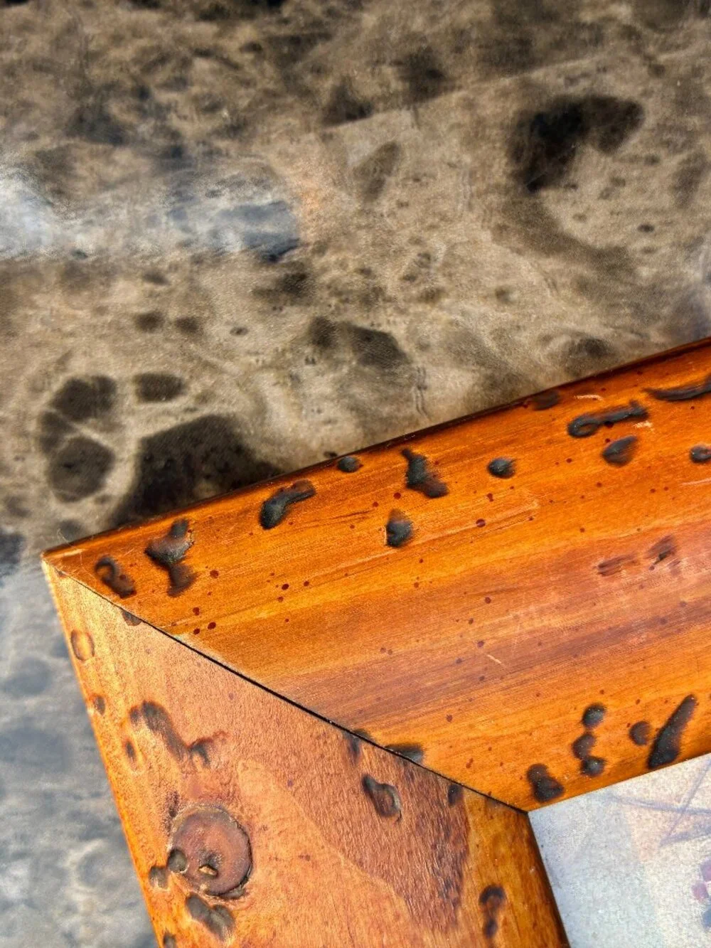 Small Wooden Frame with Distressed Wood Holes 6.5 x 7.5